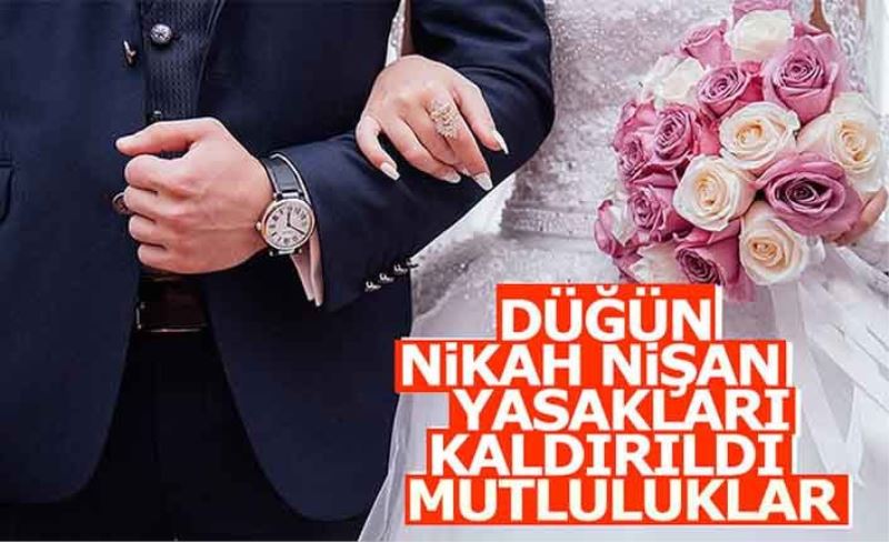 Düğün kısıtlaması kaldırıldı