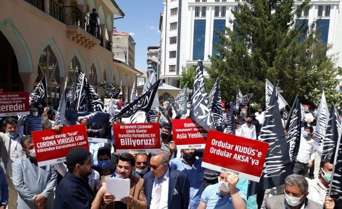 Van’da Filistin şehitleri için giyabi cenaze namazı kılındı