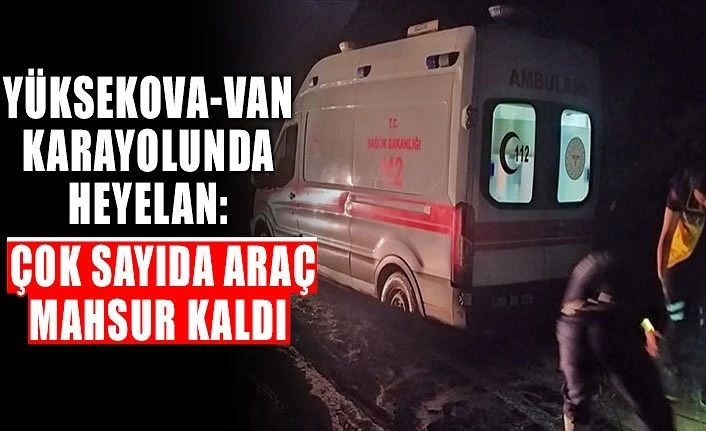 Yüksekova-Van karayolunda heyelan: Çok sayıda araç mahsur kaldı