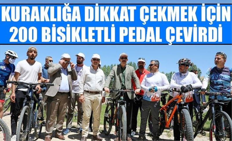 Van'da kuraklığa dikkat çekmek için 200 bisikletli pedal çevirdi