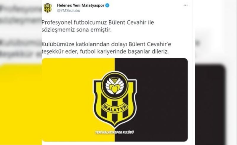 Yeni Malatyaspor’dan Bülent Cevahir’e teşekkür paylaşımı